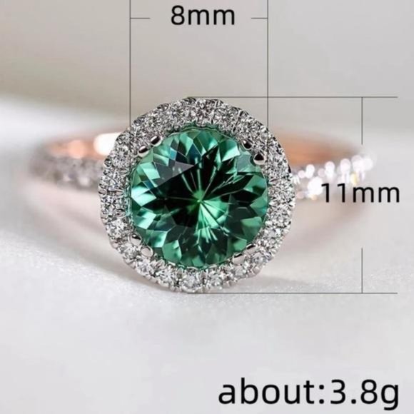 NEW 925 STERLING SILVER DIAMOND ENGAGEMENT RING, CUTE RING, SHINY RING. - Picture 4 of 4